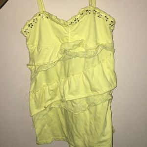 Yellow spaghetti strap top
